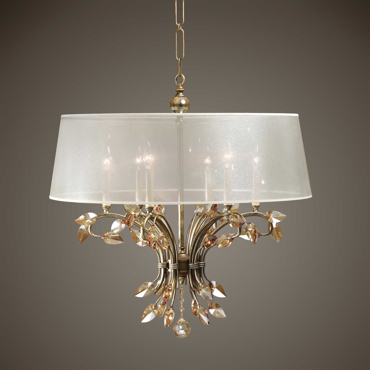 Alenya 6 Light Shade Chandelier, by Uttermost, 29.12" width x 29.37" height x 29.12" diameter x 29.12" depth View 2