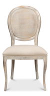Oval Cane Back S/Chair, Grey Oak, Flax, Dining Chair by Sarreid, 21" length x 24" width x 41" height thumbnail 2