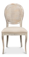 Oval Cane Back S/Chair  Grey Oak  Flax, by Sarreid, 2' length x 1'9" width x 3'5" height thumbnail 2
