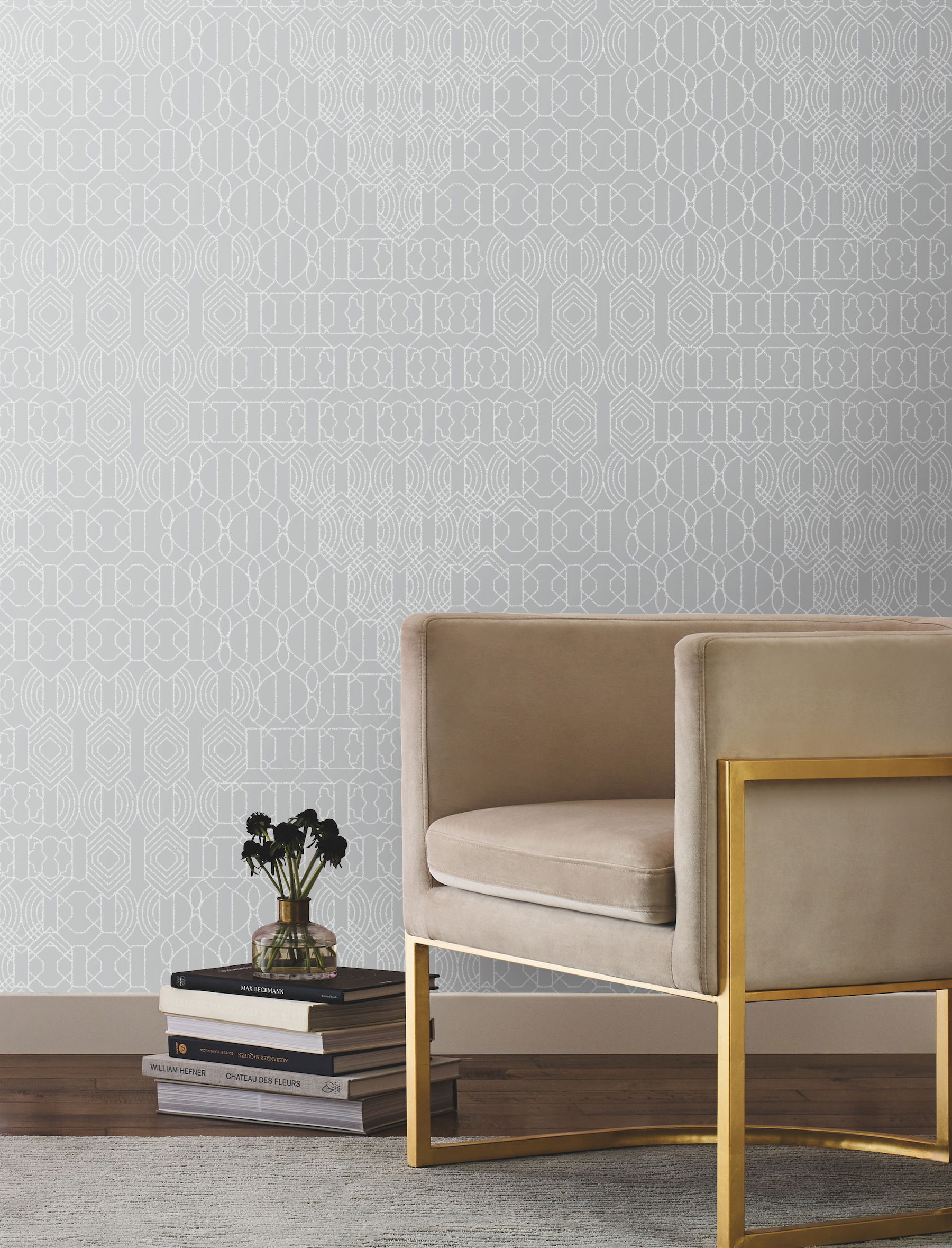 Modern Chandelier Light Blue Wallpaper large image 