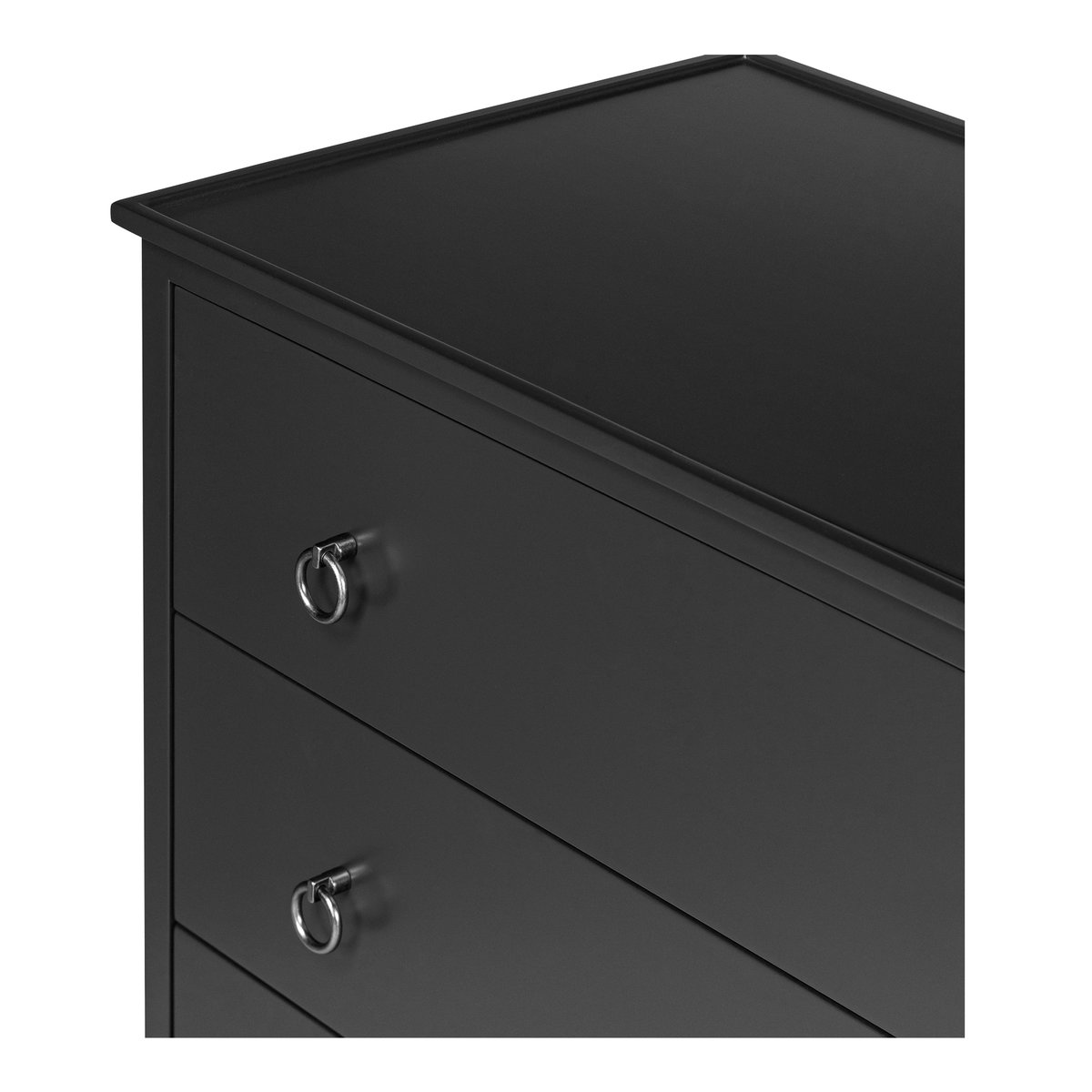 Reagan 6 Drawer Dresser Black, by Moe's Home, 63" width x 30.25" height x 18.5" depth View 6
