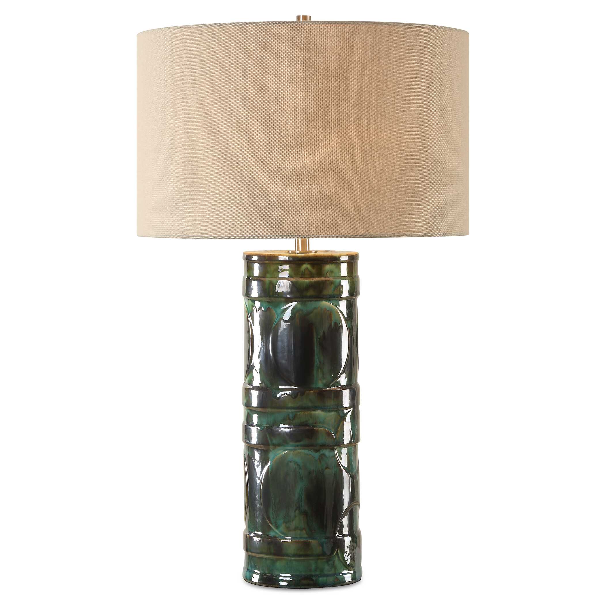 Loch Green Glaze Table Lamp, by Uttermost, 17" width x 28.25" height x 17" depth View 1