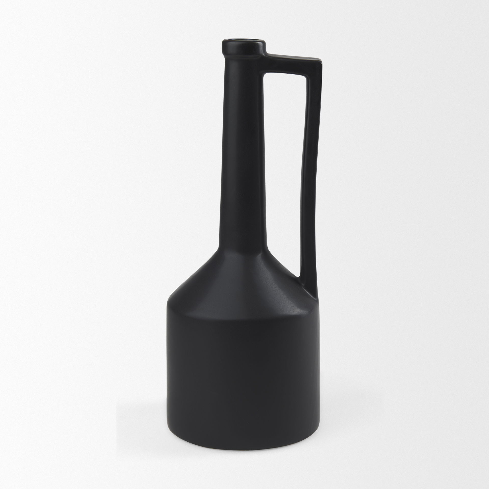 Burton 17.1H Large Matte Black Ceramic Jug Vase large image 