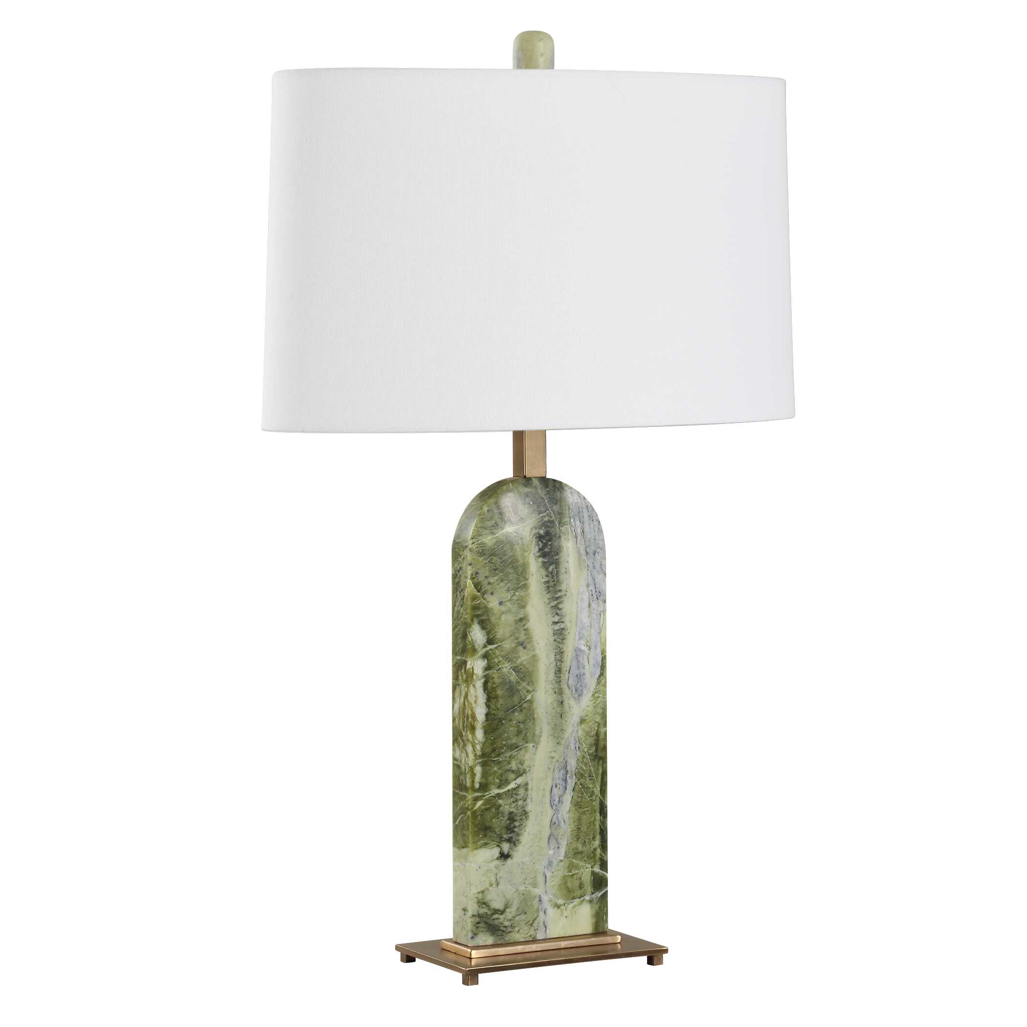 Moorea Green Marble Table Lamp, by Uttermost, 18" width x 28.25" height x 10" depth View 5