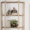 Taylin Light Brown Solid Wood Open Bookshelf, Shelving & Bookcase by Mercana, 33" length x 14" width x 83" height thumbnail 3