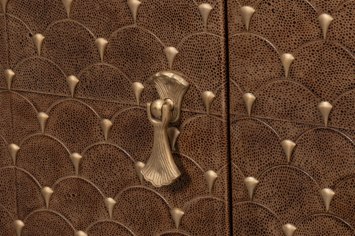 Palisade Shagreen Credenza, by Sarreid, 1'7" length x 6'8" width x 2'10" height View 12