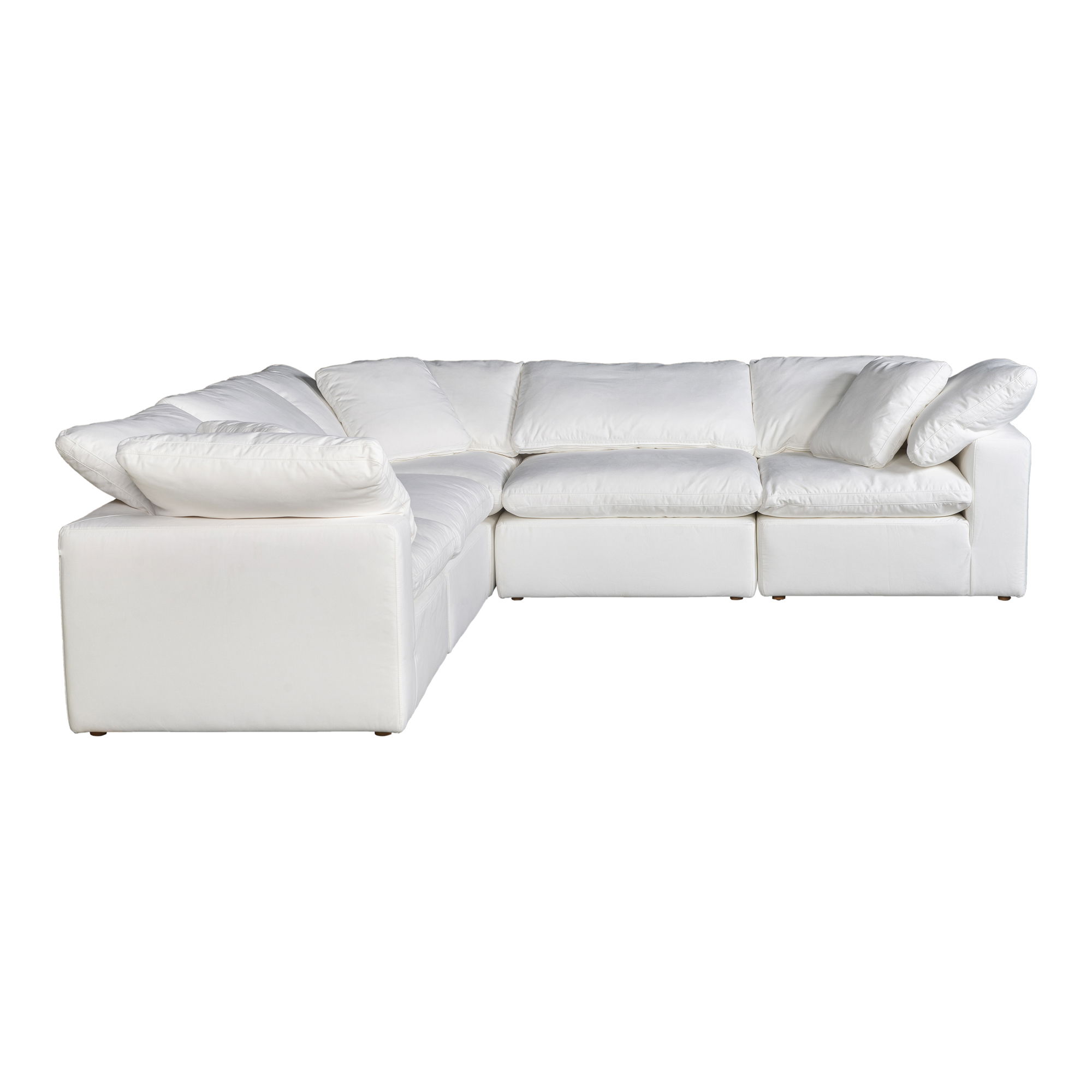 Terra Condo Classic L-shaped Modular Sectional Cream White, Sectional Sofa by Moe's Home, 114" width x 32" height x 114" depth View 2