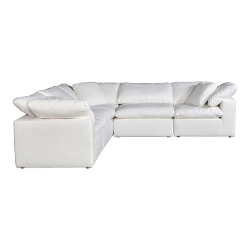 Terra Condo Classic L-shaped Modular Sectional Cream White