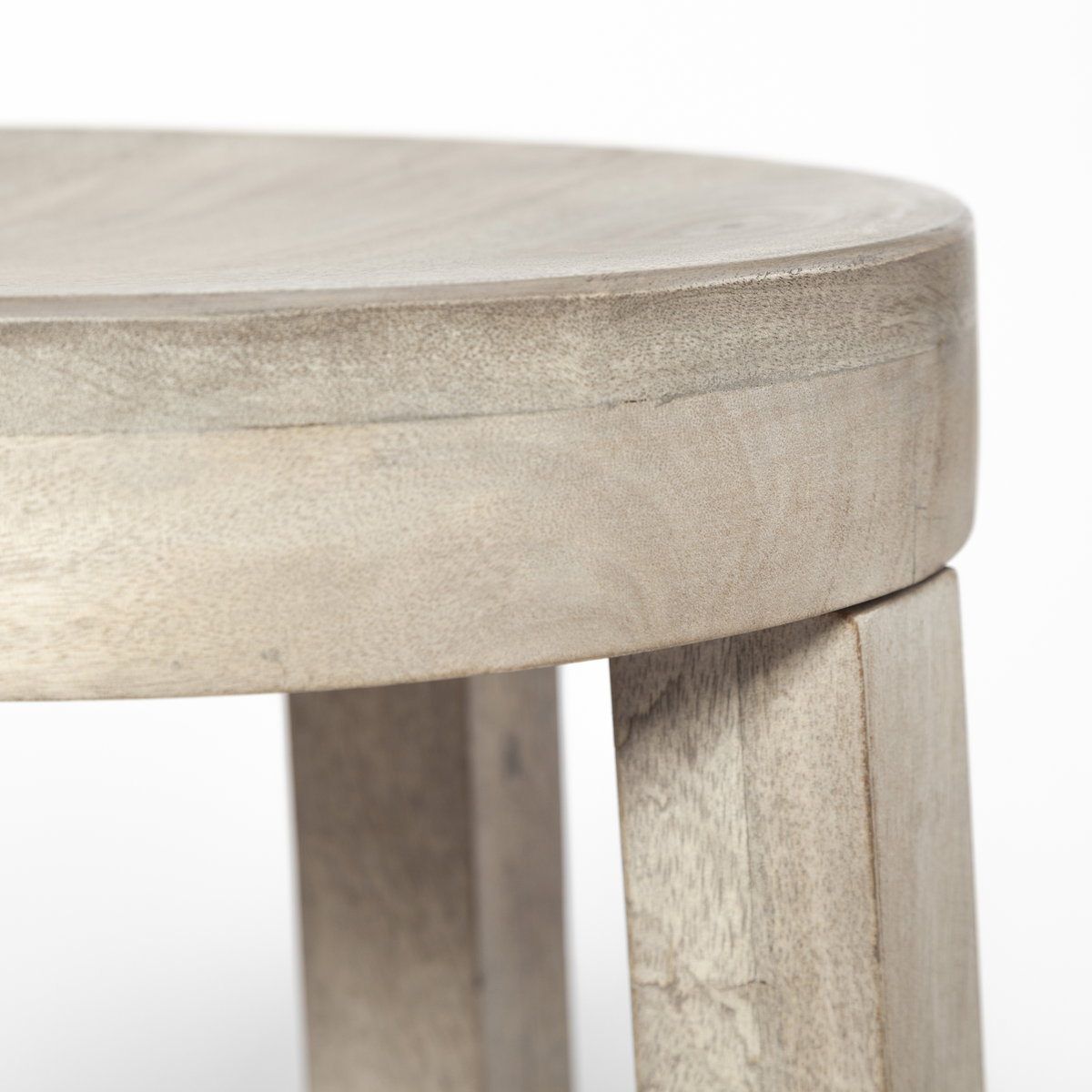Brahma Backless 26in Seat Counter Stool | White Washed Wood, Counter & Bar Stool by Mercana, 14.5" length x 14.5" width x 26" height View 8