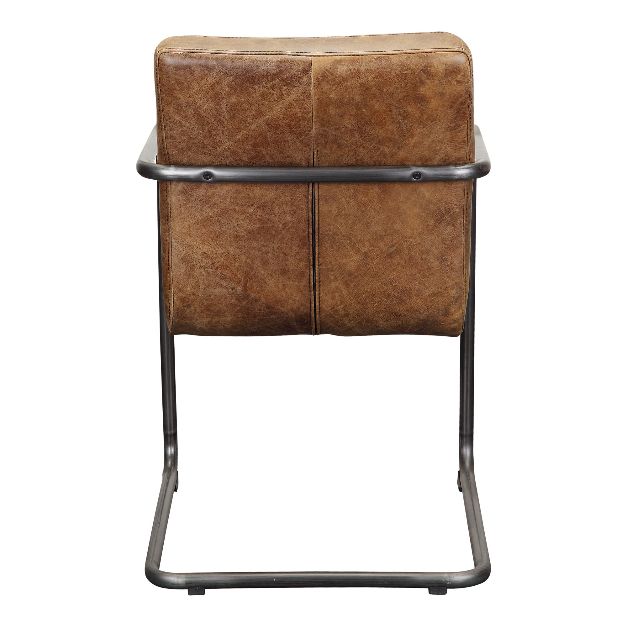 Ansel Arm Chair Grazed Brown Leather - Set Of Two, Dining Chair by Moe's Home, 21.75" width x 33" height x 24" depth View 5