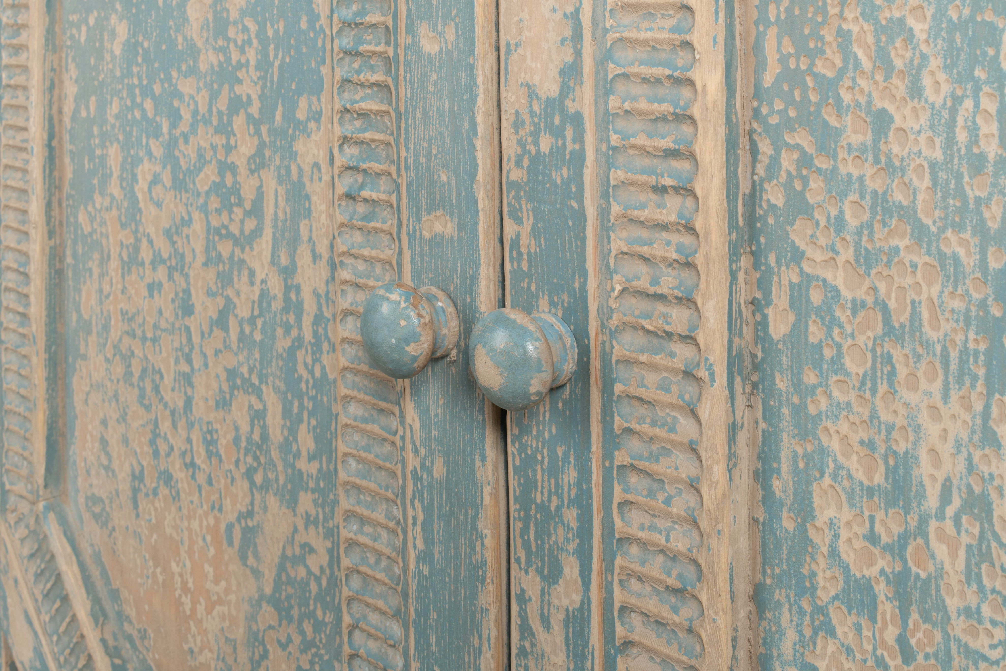 Four Diamonds Sideboard, Blue, Cabinets & Sideboard by Sarreid, 76" length x 22" width x 37" height View 14