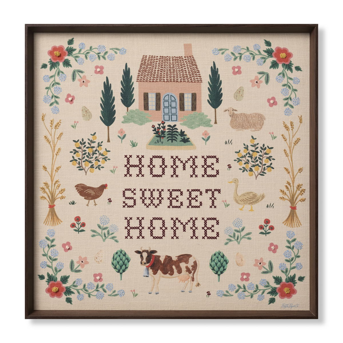 Rifle Paper Co. x Loloi Home Sweet Home Wall Art, Wall Hanging, 33" length x 33" width View 1