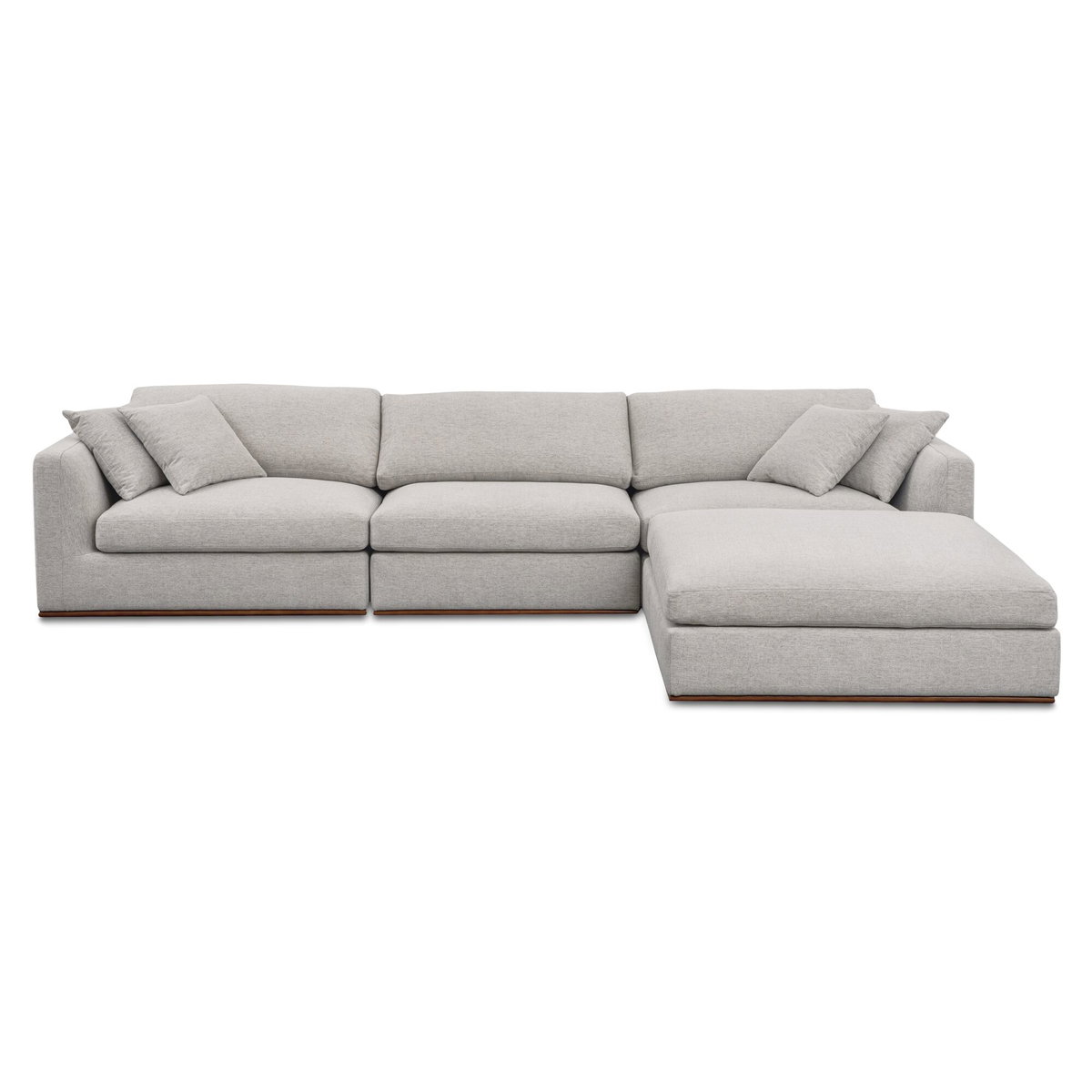Rue Lounge Modular Sectional Flecked Grey, Sectional Sofa by Moe's Home, 136.2" width x 23.6" height x 81.8" depth View 1