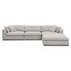 Rue Lounge Modular Sectional Flecked Grey, Sectional Sofa by Moe's Home, 136.2" width x 23.6" height x 81.8" depth thumbnail 1