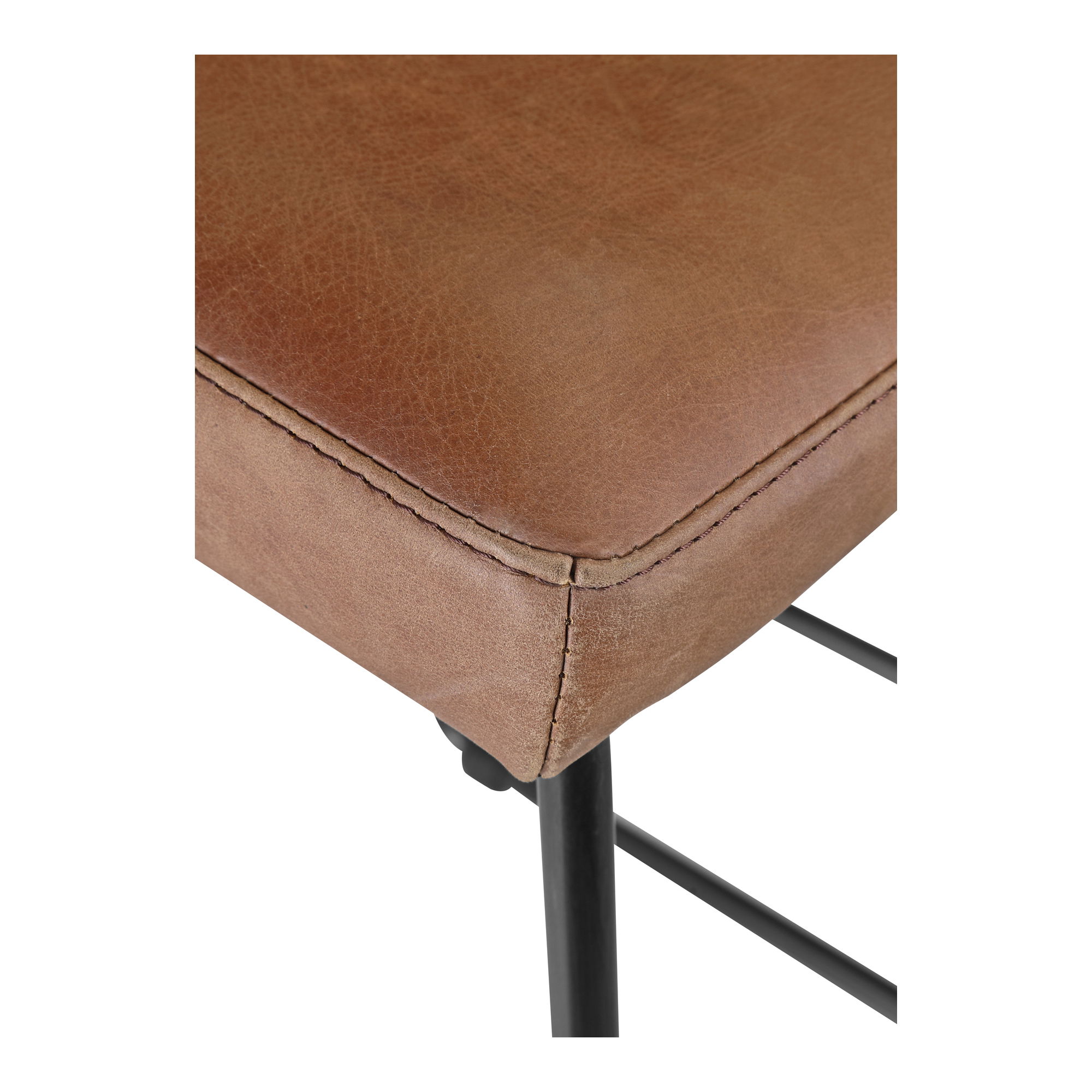 Starlet Counter Stool Open Road Brown Leather - Set Of Two, Counter & Bar Stool by Moe's Home, 17" width x 32" height x 20" depth View 9