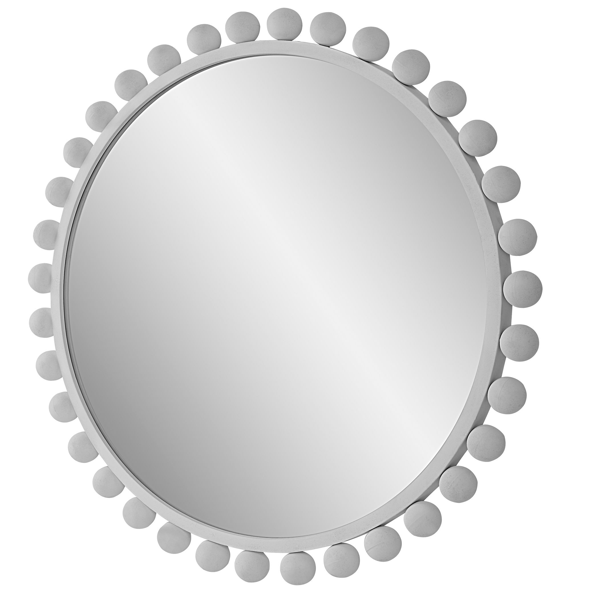 Cyra White Round Mirror large image 