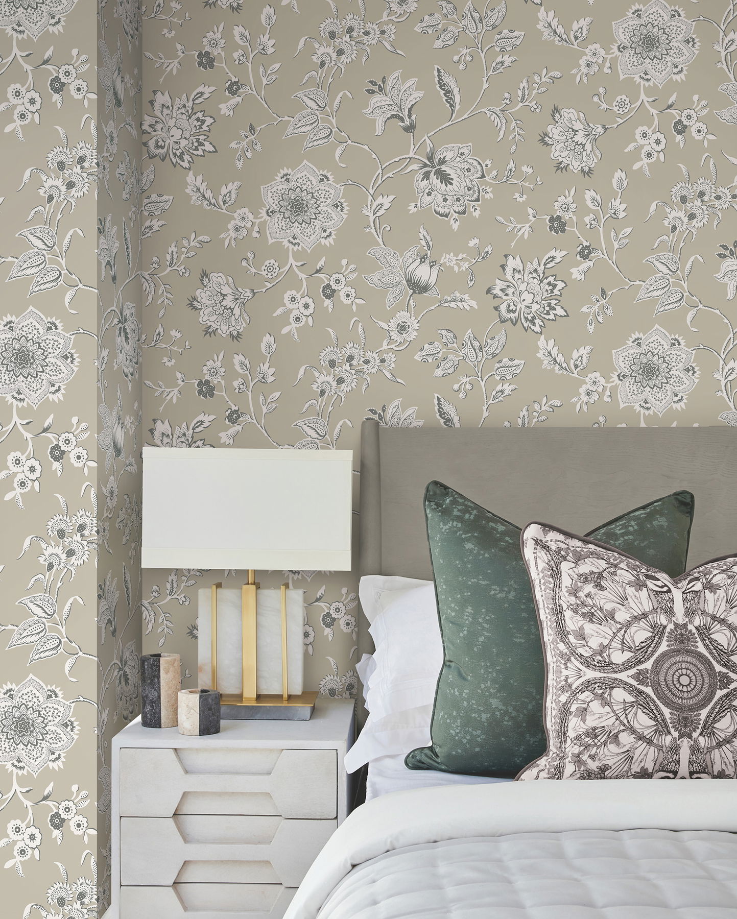 Sutton Taupe Wallpaper, by York Wall, 27' length x 2'3" width x 0.02" depth View 2