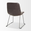 Sawyer Solid Back Dining Side Chair | Dark Brown Faux Leather with Iron, Dining Chair by Mercana, 19" length x 24.25" width x 33" height thumbnail 9