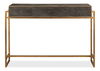 Shagreen Gold & Gray Console, Console Table by Sarreid, 49" length x 12" width x 34" height thumbnail 3