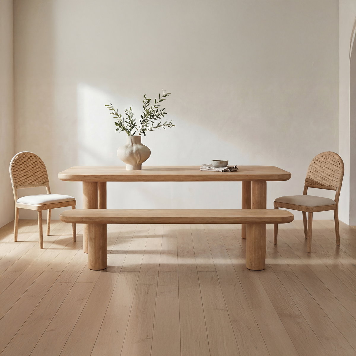 Anders Dining Bench Small Natural, Benche by Moe's Home, 67" width x 18" height x 16" depth View 8