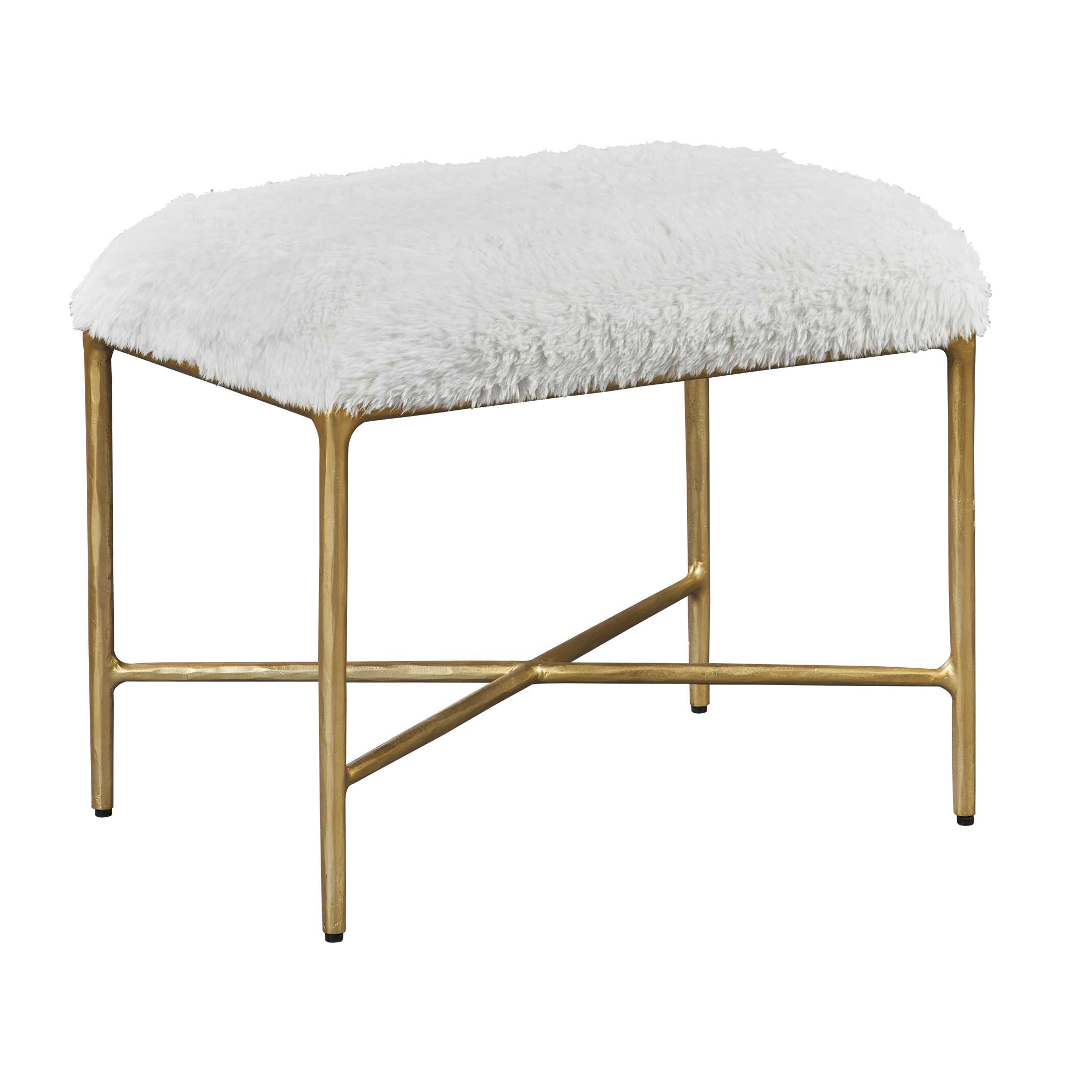 Charmed Sheepskin Small Bench, Furniture by Uttermost, 24" width x 19" height x 16" depth View 4