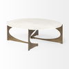 Reinhold 49' Round White Marble Top Gold Metal Base Coffee Table thumbnail 7