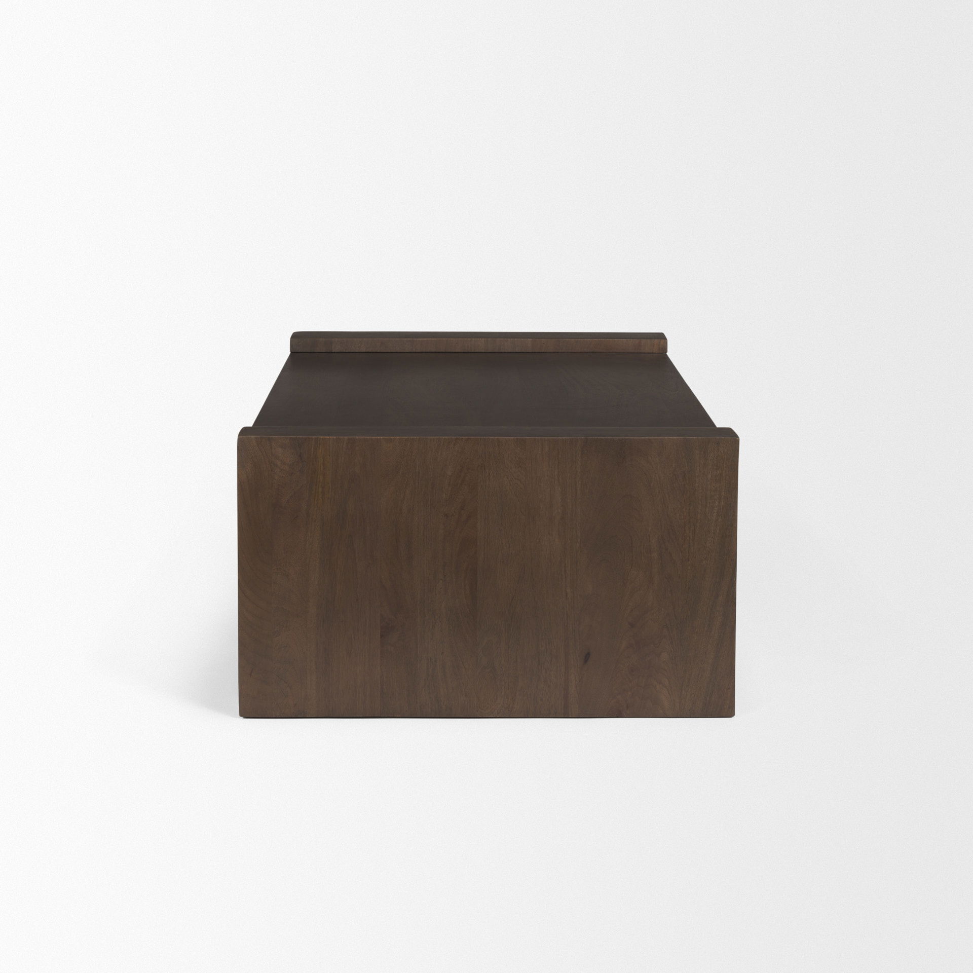 Wesson Dark Brown Wooden Rectangular Coffee Table, by Mercana, 48" length x 28" width x 16" height View 5