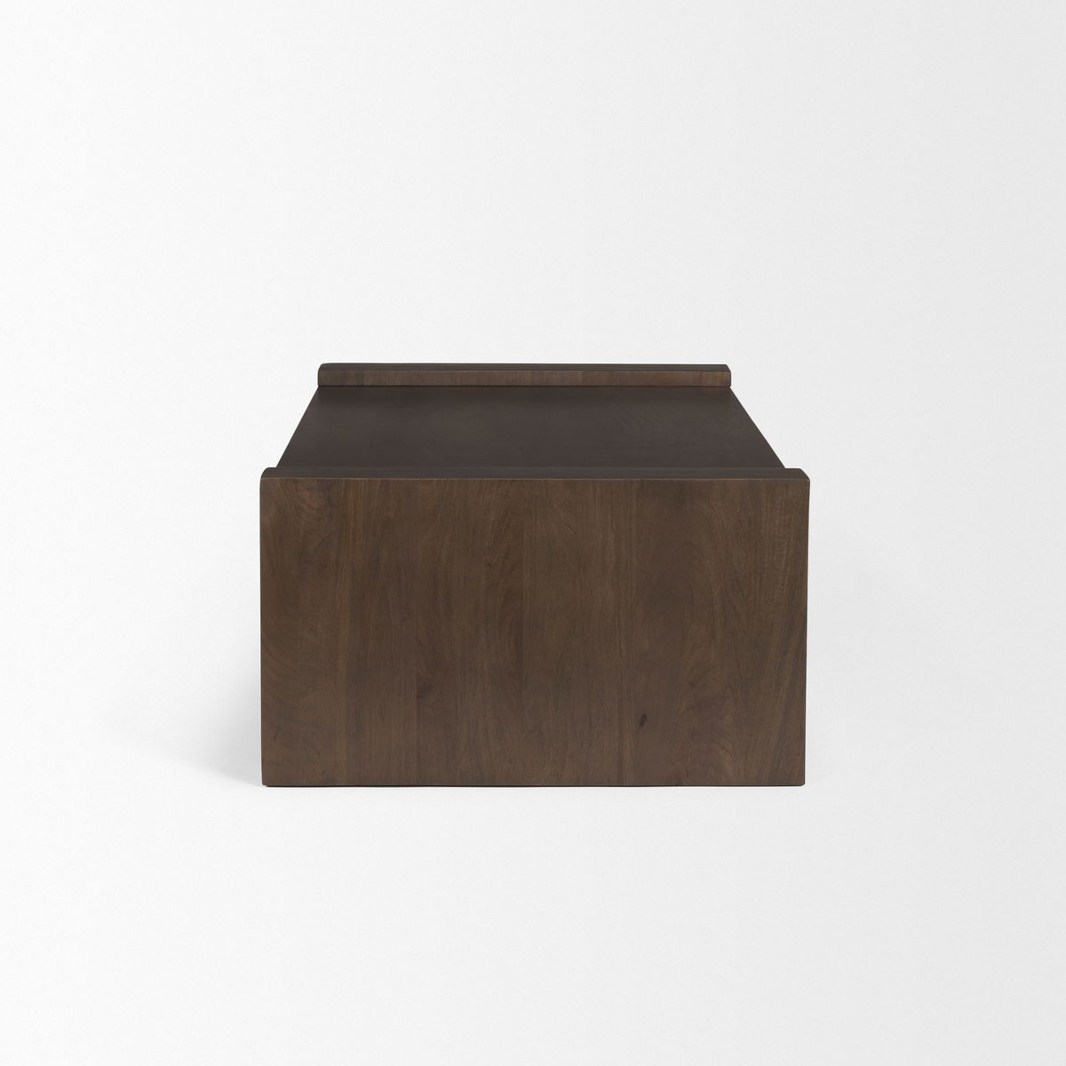 Wesson Dark Brown Wooden Rectangular Coffee Table, by Mercana, 48" length x 28" width x 16" height View 5