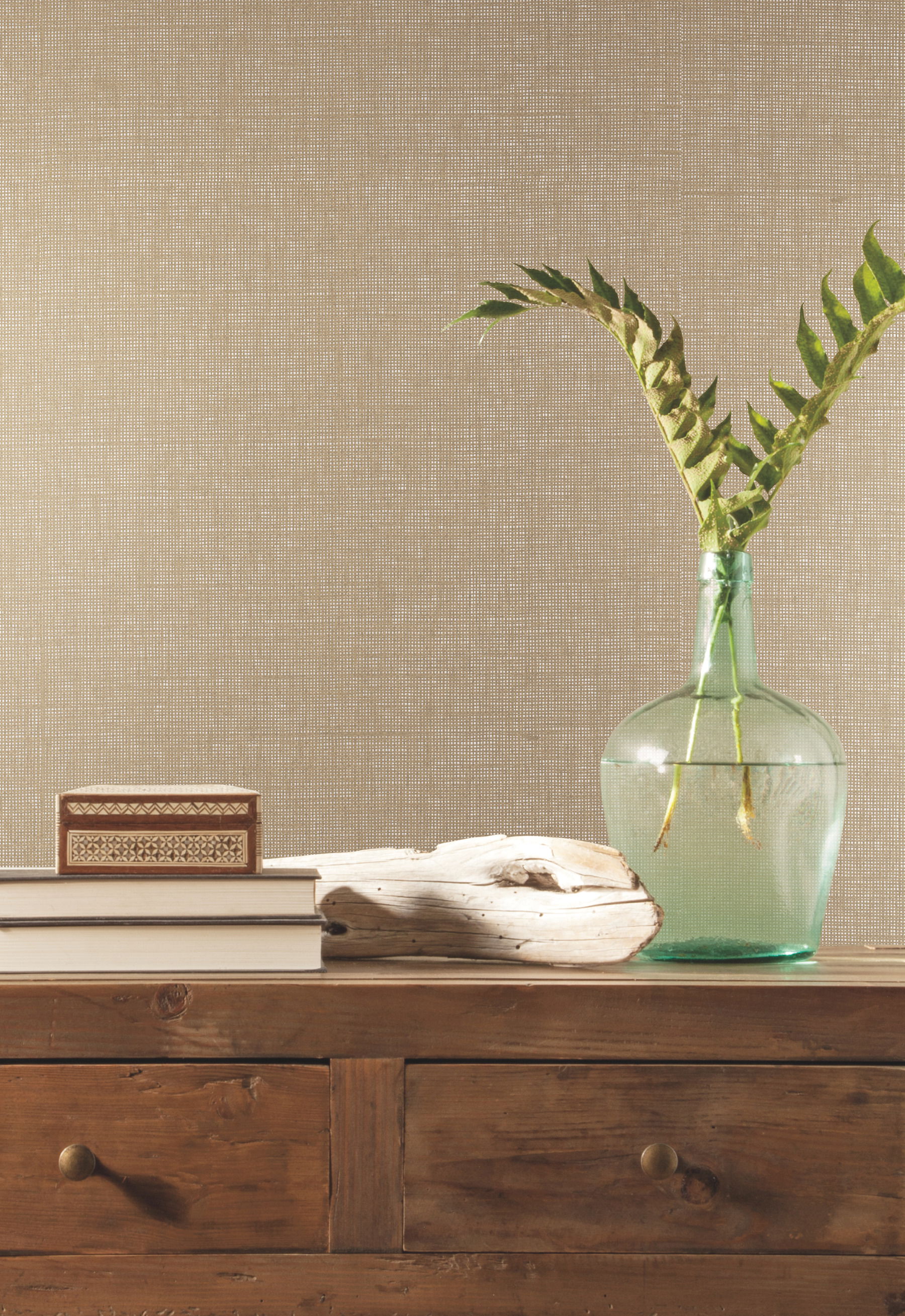 Woven Crosshatch Brown Wallpaper, by York Wall, 24' length x 3' width x 0.02" depth View 3