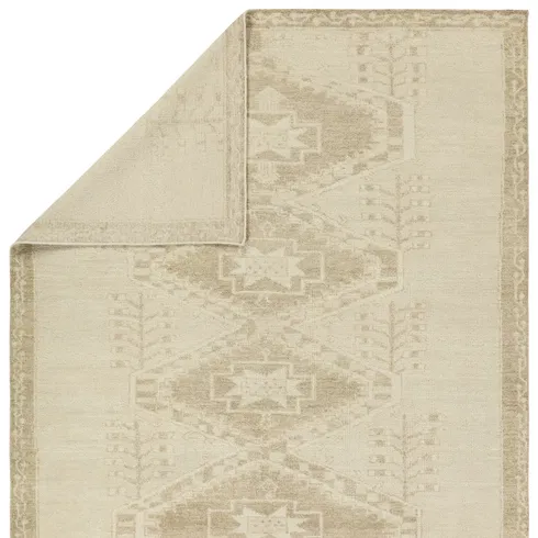 Jaipur Living Ameen JIN10 Handknotted Medallion Tan and Taupe Area Rug (10