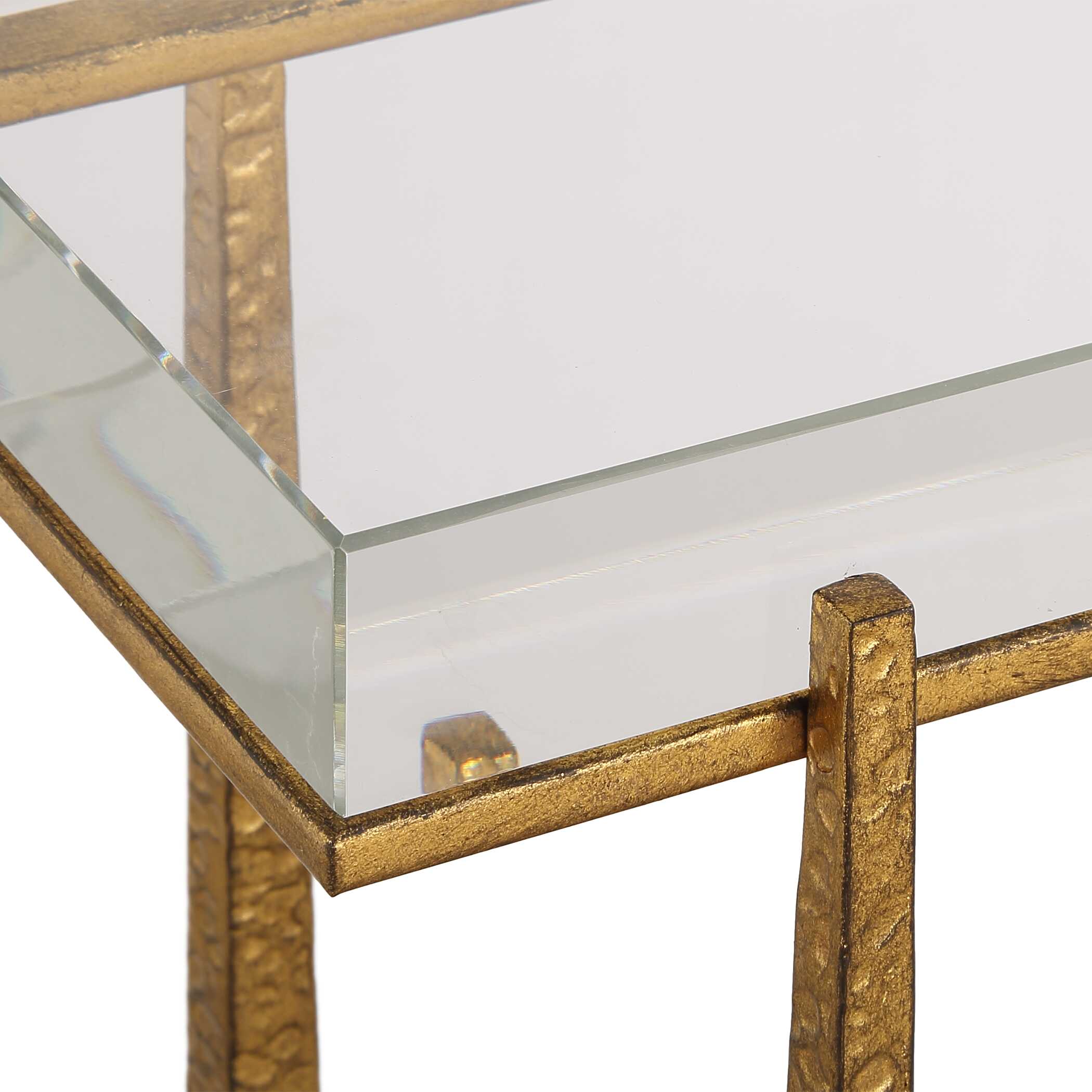 Midas Thick Crystal Accent Table, Furniture by Uttermost, 24" width x 24" height x 8.62" depth View 8