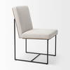 Stamford High-Back Dining Side Chair | Beige Linen with Black Metal, Dining Chair by Mercana, 19" length x 25" width x 35.25" height thumbnail 8