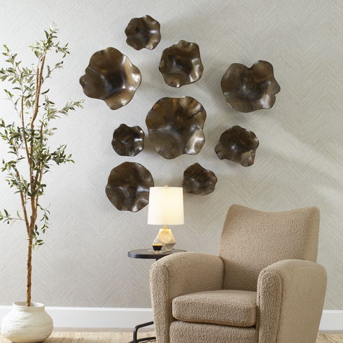 Two Wood Wall Décor In Mocha, S/3