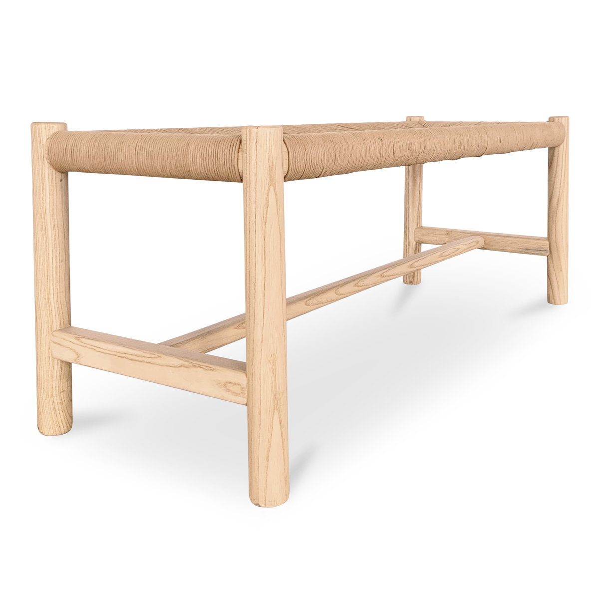 Hawthorn Large Bench Natural, Benche by Moe's Home, 60" width x 18" height x 17" depth View 2