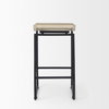 Givens Backless 26in Seat Counter Stool | Natural Wood with Black Metal, Counter & Bar Stool by Mercana, 14.1" length x 15.8" width x 26" height thumbnail 5
