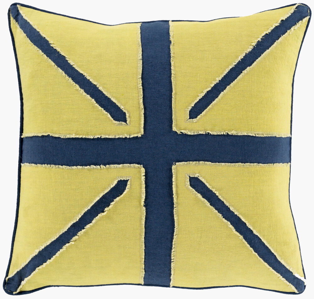 Linen Flag Accent Pillow, Decorative Pillow by Surya, 18" length x 18" width