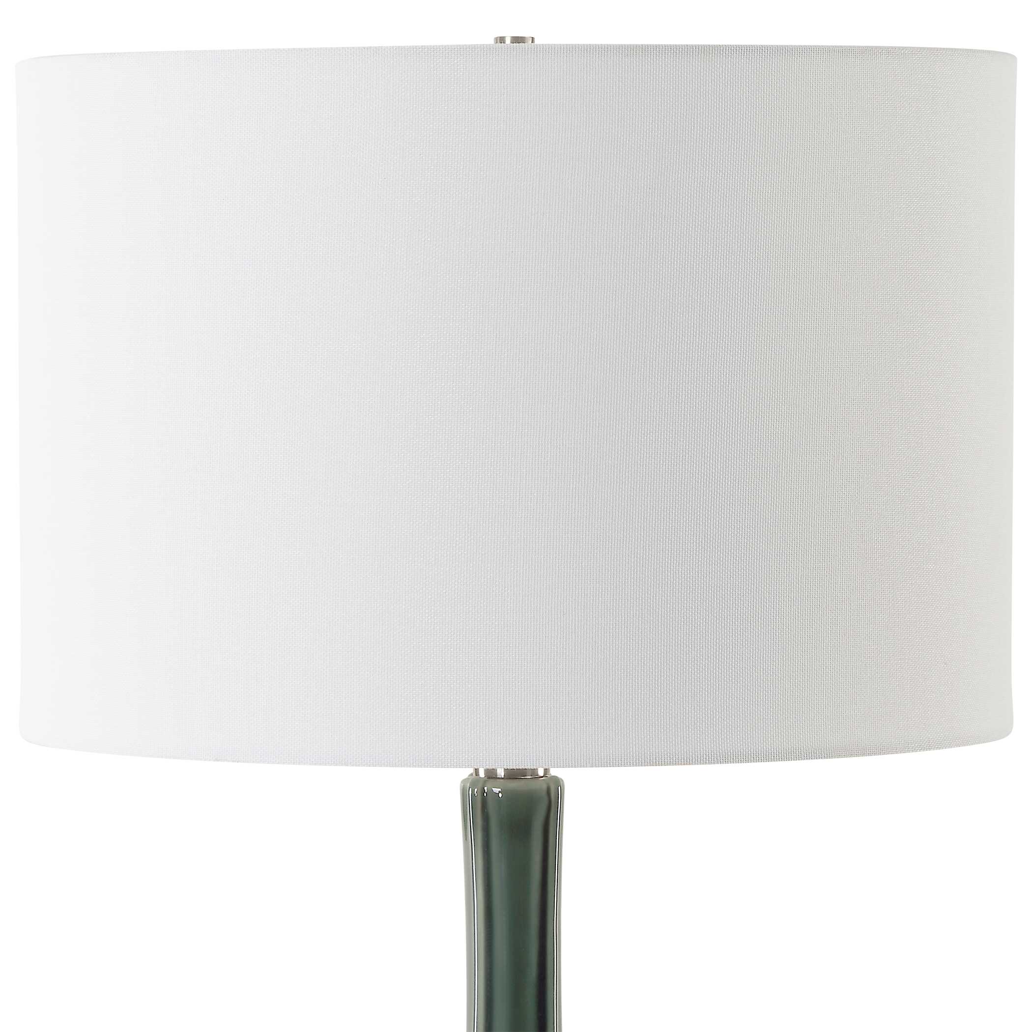 Essex Green Glass Table Lamp, by Uttermost, 15" width x 27.25" height x 15" depth View 6