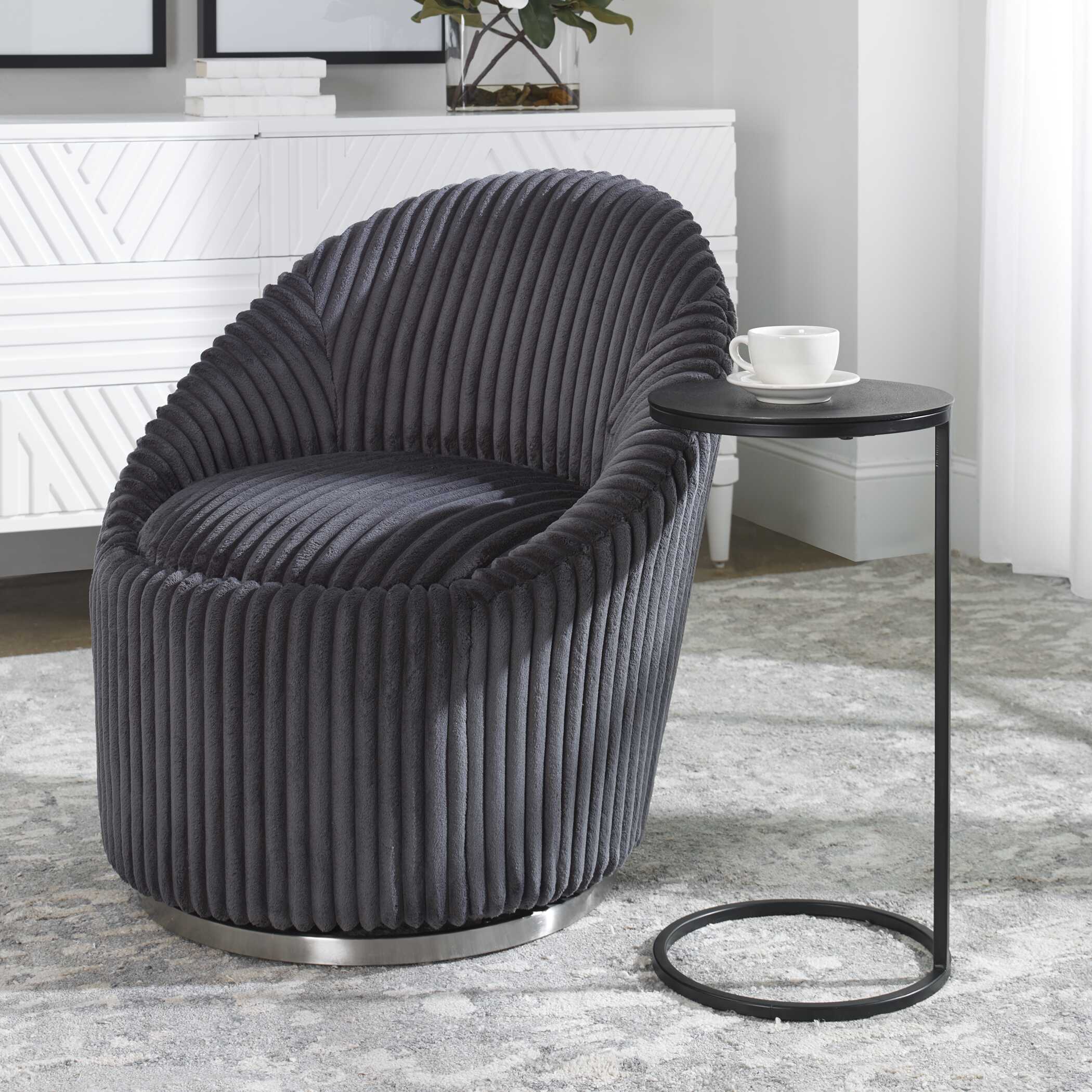 Brunei Round Accent Table, Furniture by Uttermost, 12.5" width x 24" height x 12.5" depth View 5