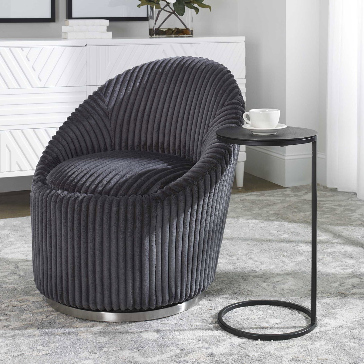 Brunei Round Accent Table, Side & End Table by Uttermost, 12.5" width x 24" height x 12.5" depth View 5