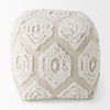 Ekanta   Cream/Beige Patterned Cotton Pouf thumbnail 4