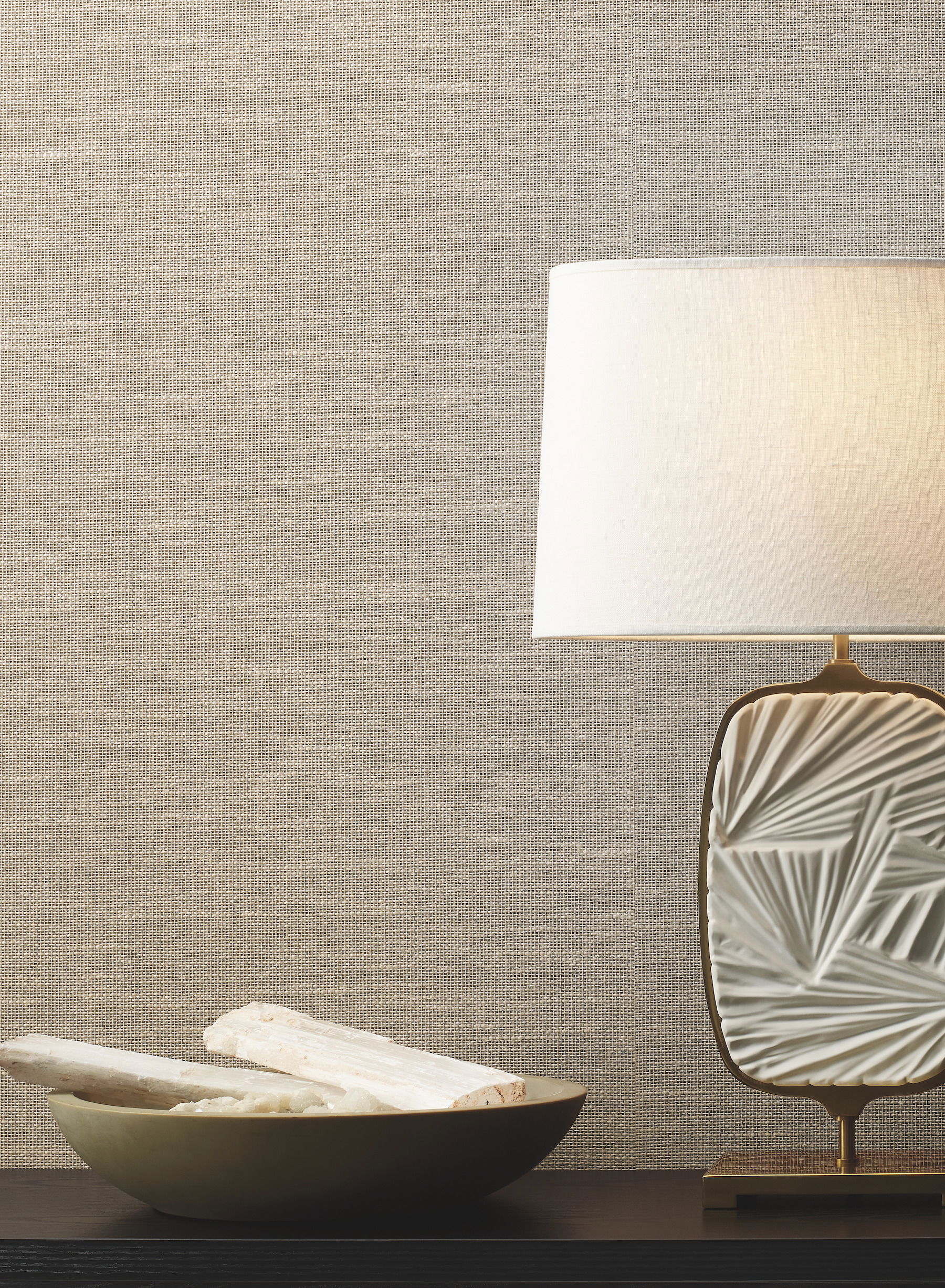 Paper & Thread Weave Cream Wallpaper large image 