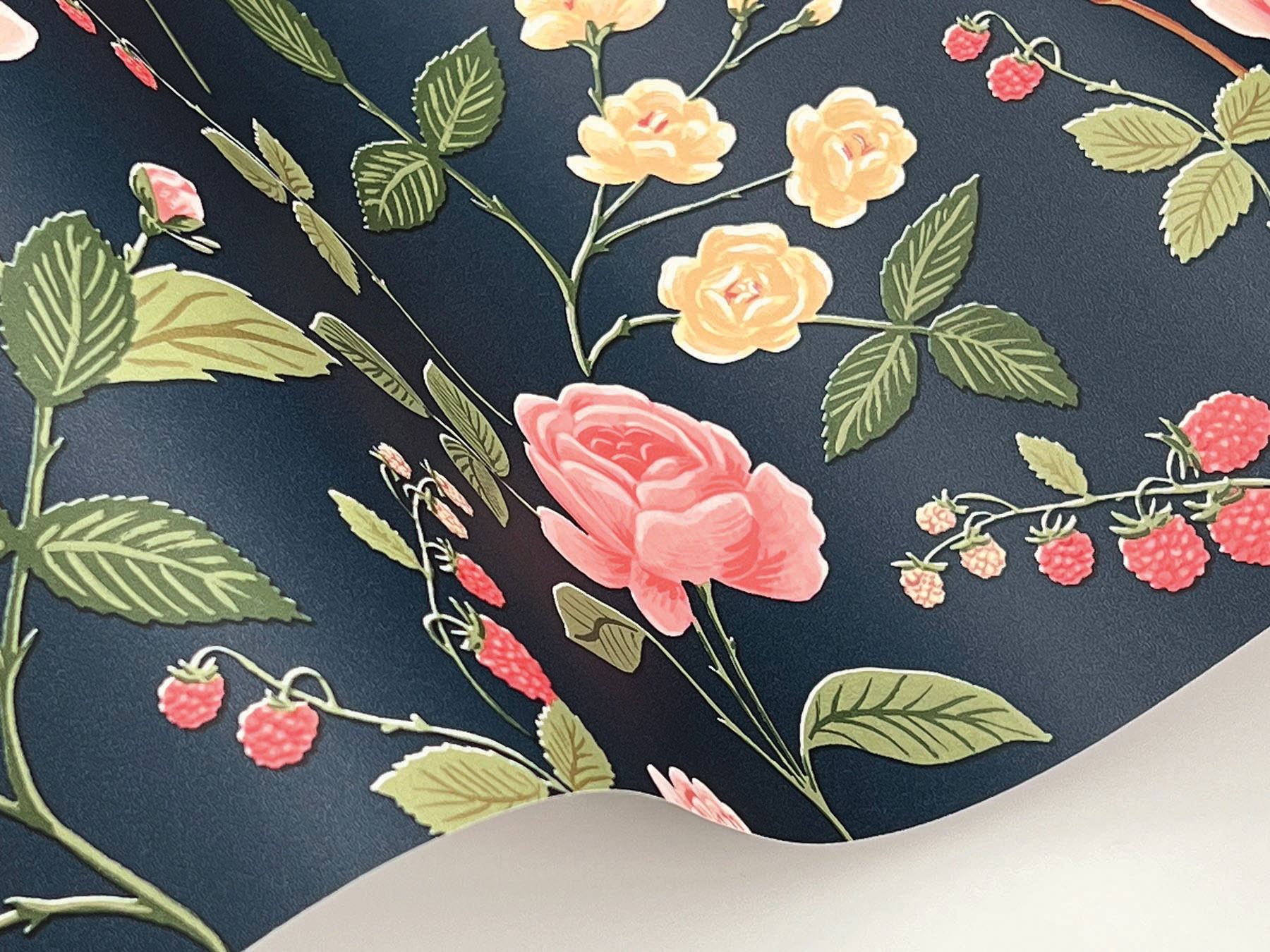 Roses Navy Wallpaper large image 
