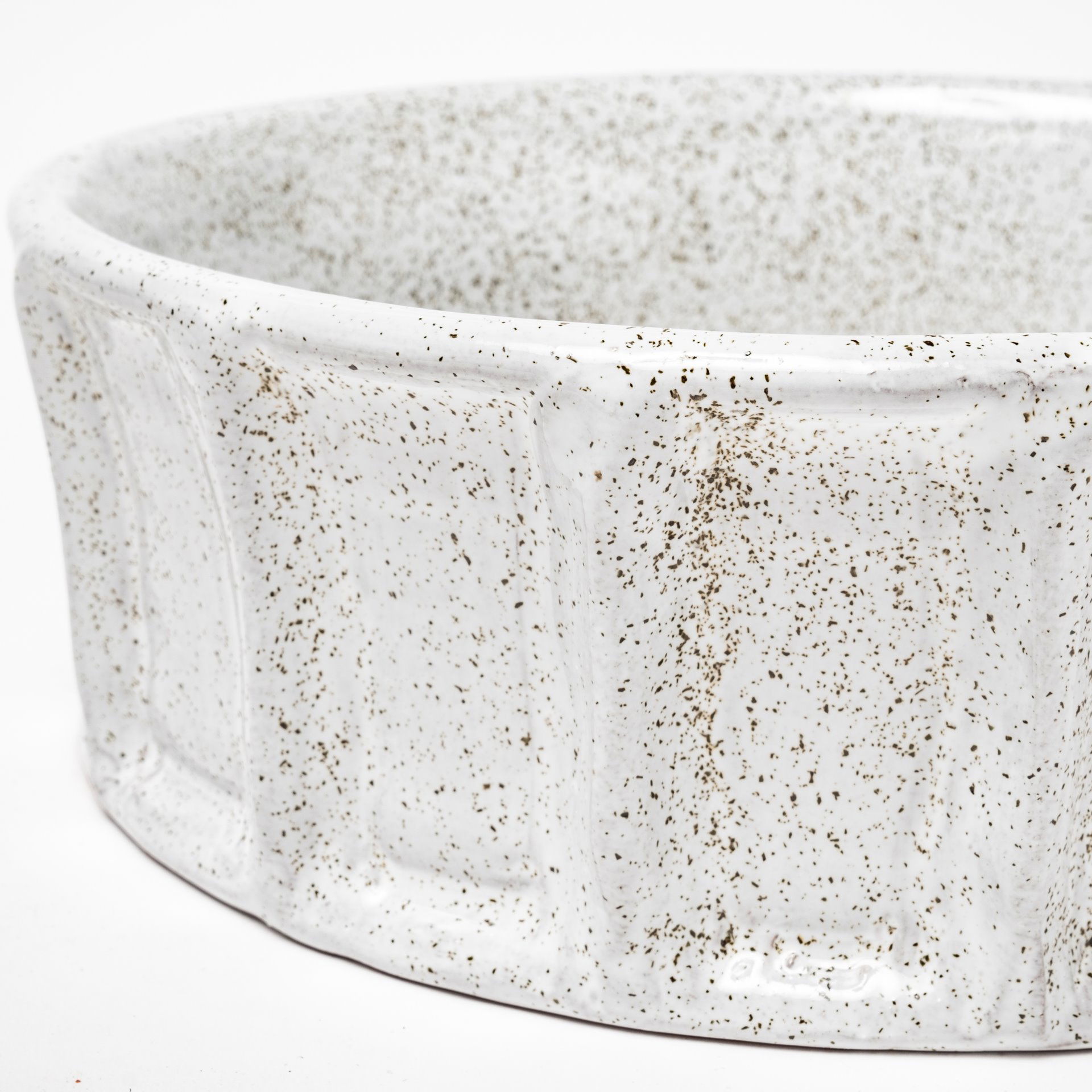 Silone (Small) 9L x 9W White Ceramic Bowl, Decorative Bowl by Mercana, 9.45" length x 9.45" width x 3.15" height View 5