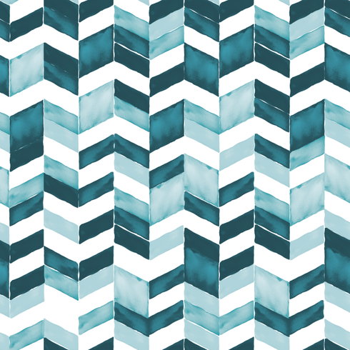 Paul Brent Watercolor Chevron Teal Peel & Stick Wallpaper