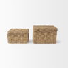 Hanalei Set of 2 Seagrass Boxes with Lids, by Mercana, 11.42" length x 7.48" width x 7.48" height thumbnail 4