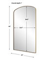 Tordera Brass Arch Mirror, by Uttermost, 2' width x 3'4" height x 1" depth thumbnail 3