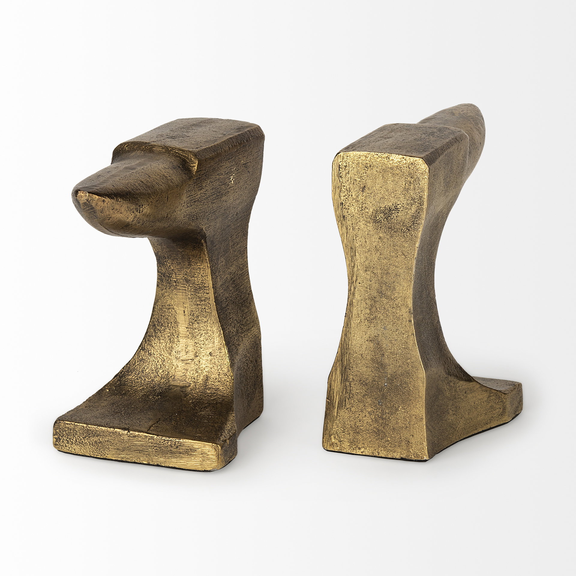 Anvilia (Set of 2) 12L x 3W Gold Anvil Shaped Bookends, by Mercana, 11.81" length x 3.54" width x 6.3" height View 4