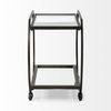 Chriselle Black Metal And Glass Two Tier Bar Cart, Bar Carts & Cabinet by Mercana, 38" length x 18.5" width x 32.5" height thumbnail 5