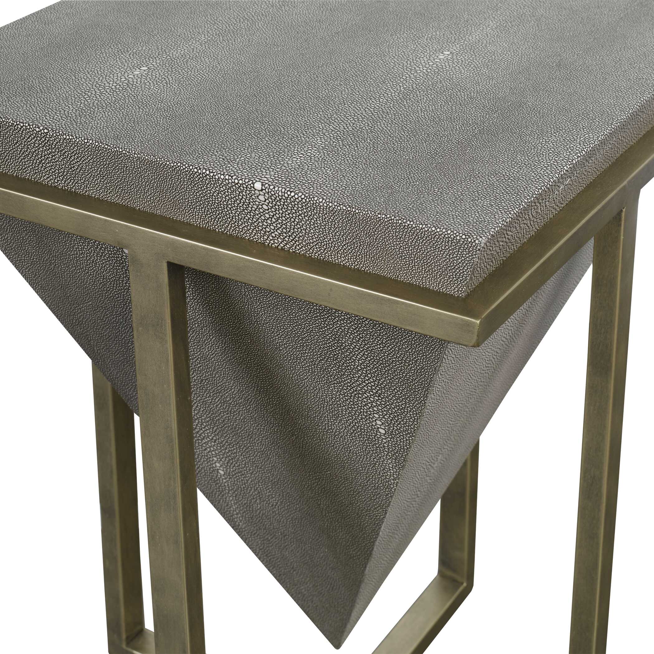 Bertrand Shagreen Accent Table, Furniture by Uttermost, 18.25" width x 25.25" height x 18.25" depth View 5