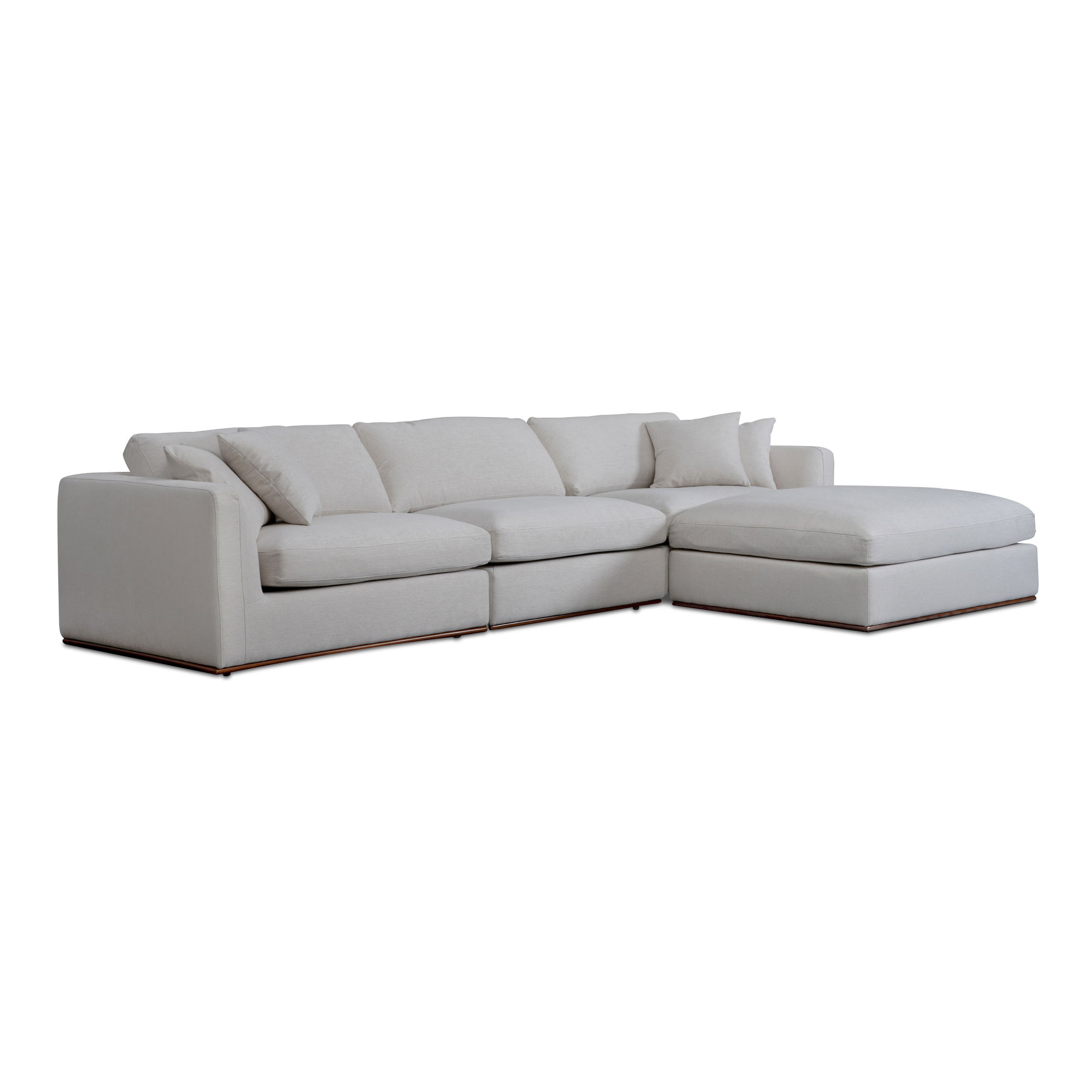 Rue Lounge Modular Sectional Off White, Sectional Sofa by Moe's Home, 136.2" width x 23.6" height x 81.8" depth View 2